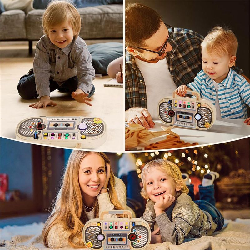 Montessori Wooden Busy Board Toddler - 프로 몬테소리 나무 디지털, 5개의 음악