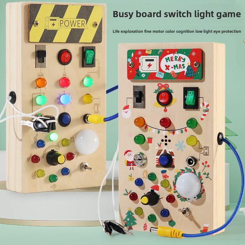 Montessori Wooden Busy Board Toddler - 몬테소리 영감을 받은 생활 기술 학습용