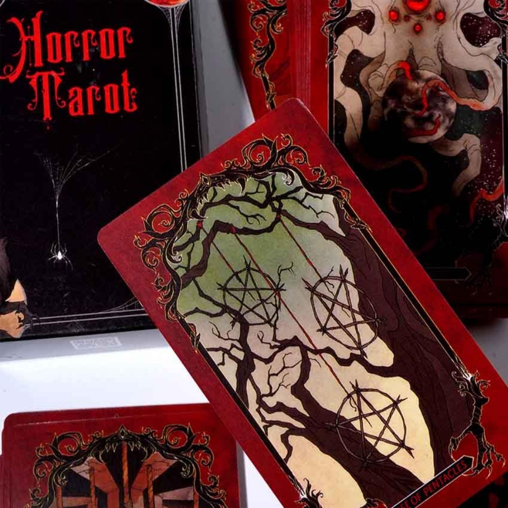 Tarot Cards Deck With Guidebook - 공포 타로 덱 카드 게임, 10.3x6cm