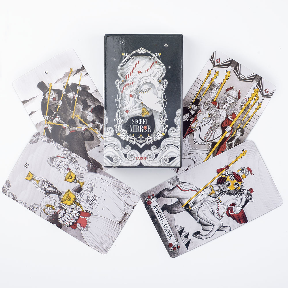 Tarot Cards Deck With Guidebook - 시크릿 미러 타로 카드 10.3*6cm 흑백