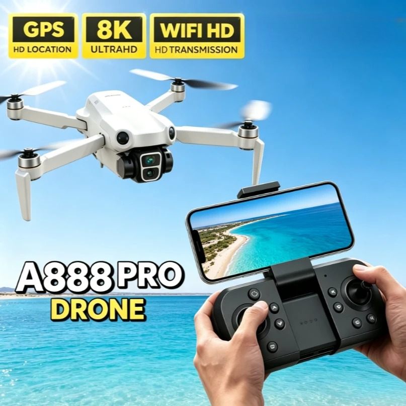 Fpv Brushless Rc Drone 4K - 오리지널 A888 GPS FPV 드론 접이식