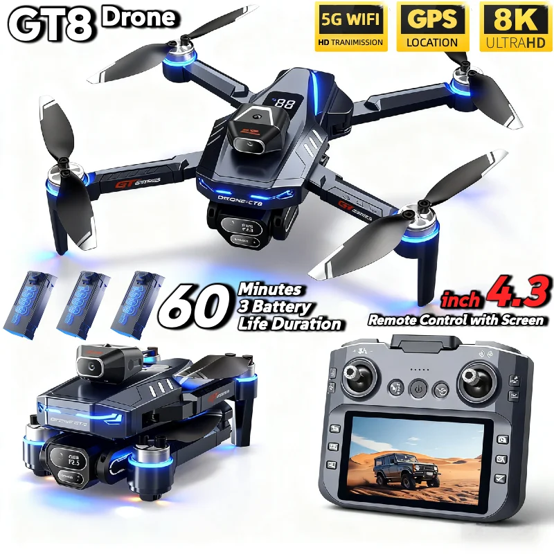 핫 세일 LSRC GT8 드론 4K 프로페셔널 듀얼 카 - Fpv Brushless Rc Drone 4K 리뷰 및 가격