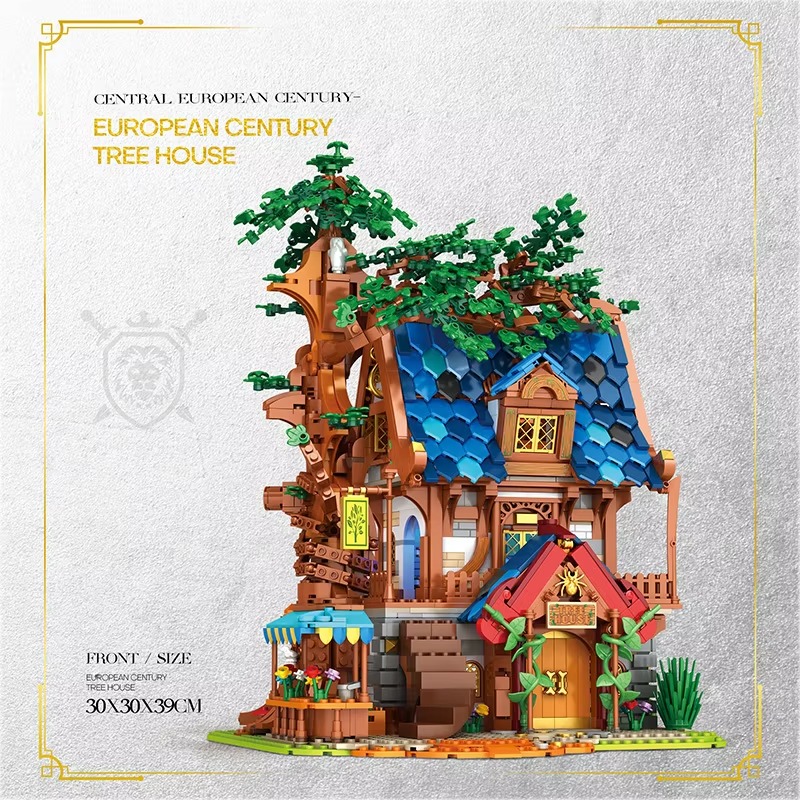 중세 시대 트리하우스 모델 조립 키트, 도시 거리 풍경 - Building Blocks 리뷰 및 가격