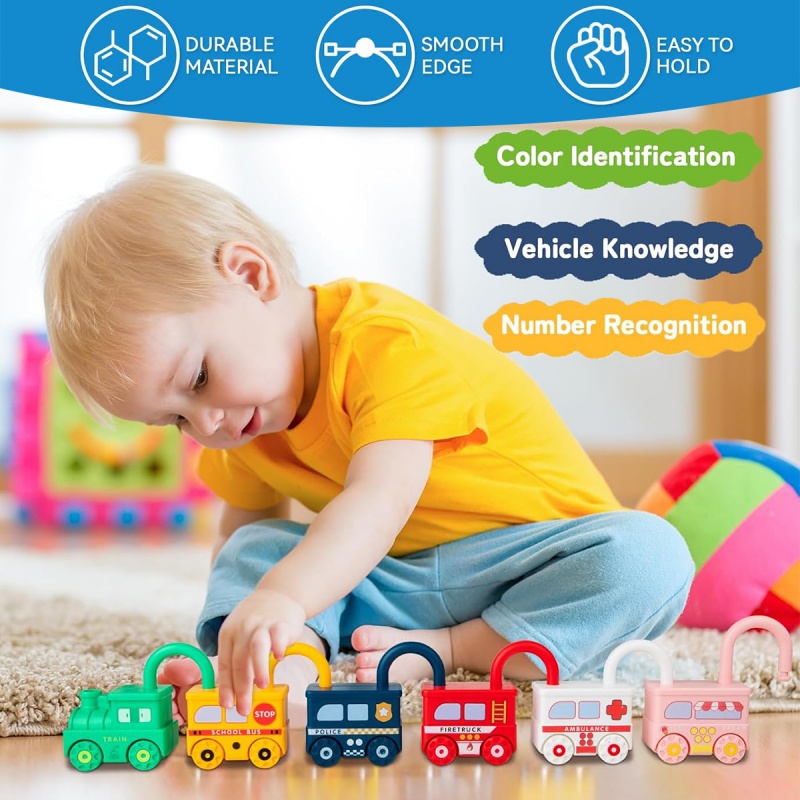 3Pcs 어린이 자동차 장난감 잠금 해제 학습 잠금 장 - Educational Toys 리뷰 및 가격
