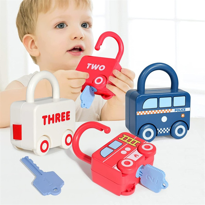 3Pcs 어린이 자동차 장난감 잠금 해제 학습 잠금 장 - Educational Toys 리뷰 및 가격