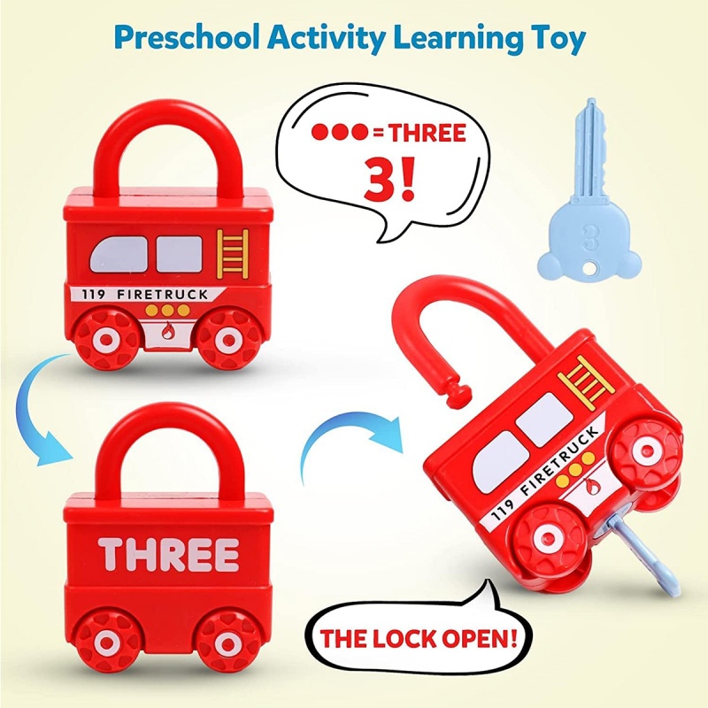 3Pcs 어린이 자동차 장난감 잠금 해제 학습 잠금 장 - Educational Toys 리뷰 및 가격