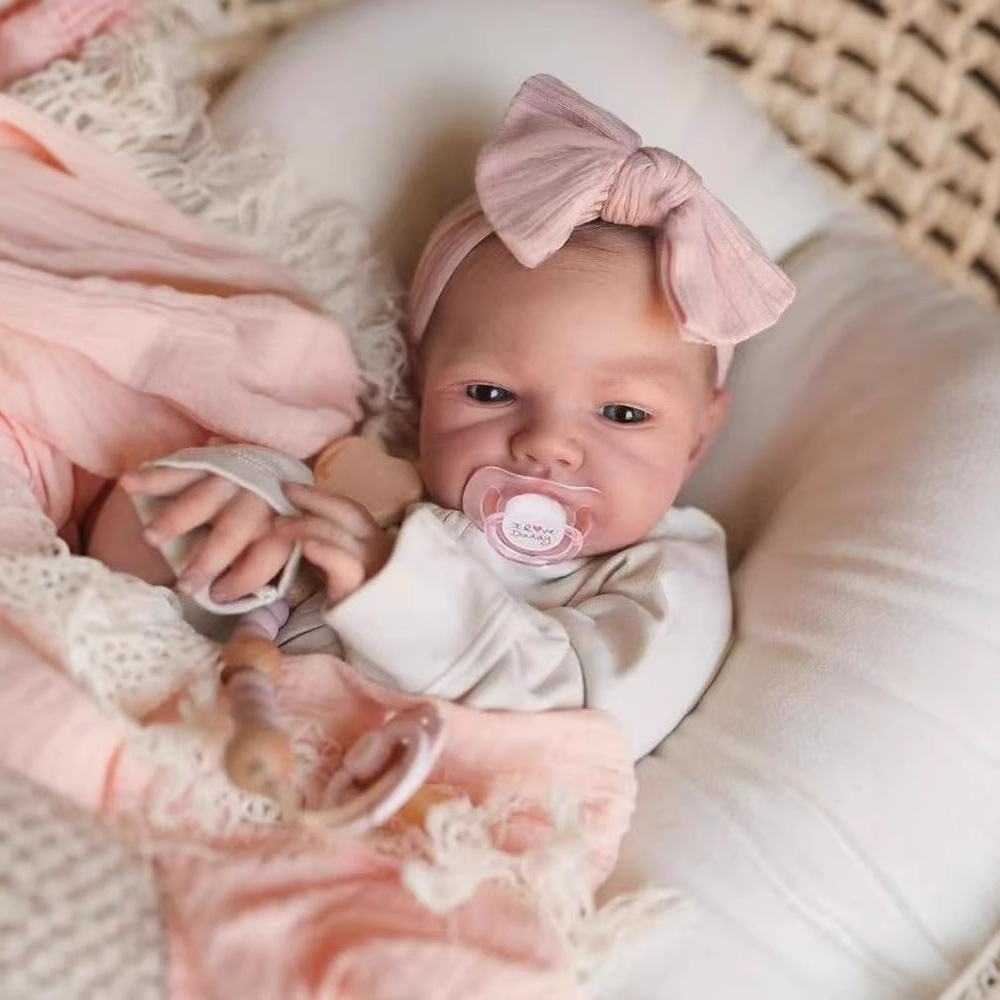 48CM 리본 실리콘 인형 오거스트 어웨이크 완성품 터 - Reborn Baby Doll Silicone Realistic 리뷰 및 가격