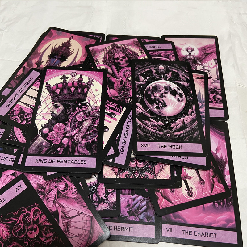 핑크 고딕 타로 카드 78장 세트 (영어) 가족 파티용 - Tarot Cards Deck With Guidebook 리뷰 및 가격