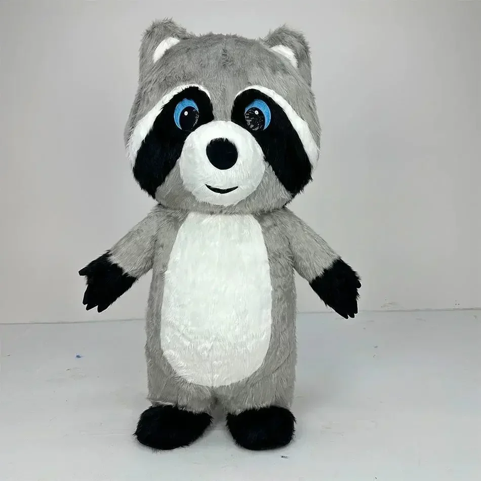 회색 플러시 소재의 풍선 라쿤 마스코트 의상, 할로윈, - Dolls 리뷰 및 가격