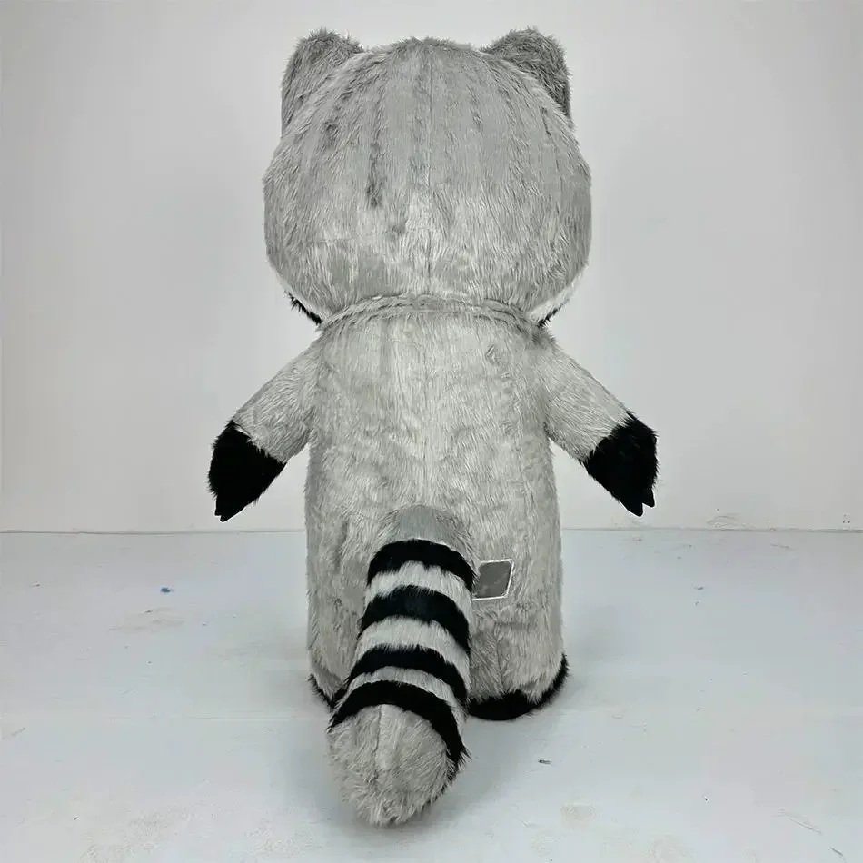 회색 플러시 소재의 풍선 라쿤 마스코트 의상, 할로윈, - Dolls 리뷰 및 가격