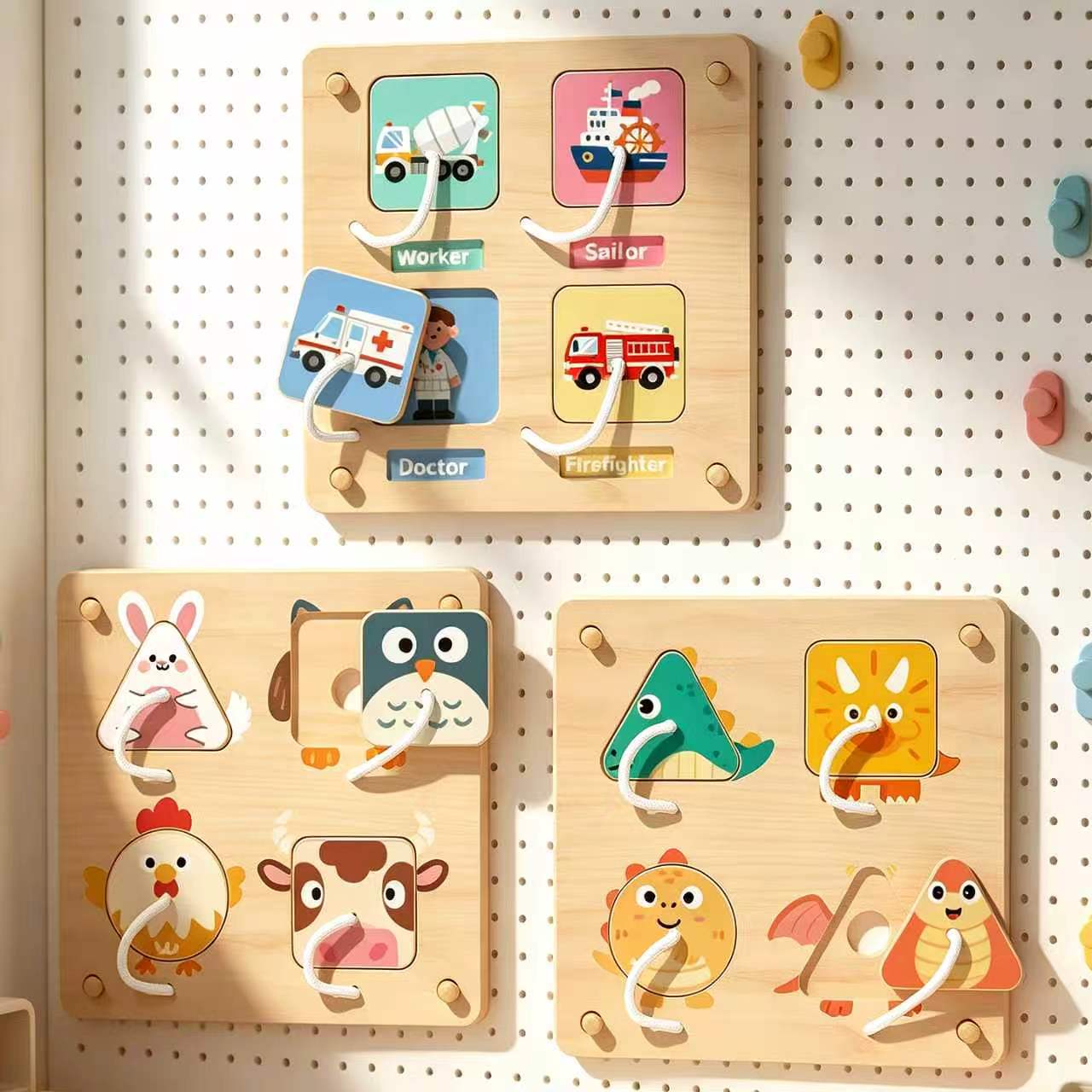 몬테소리 나무 놀이판 DIY 액세서리 감각 활동 인지  - Montessori Wooden Busy Board Toddler 리뷰 및 가격