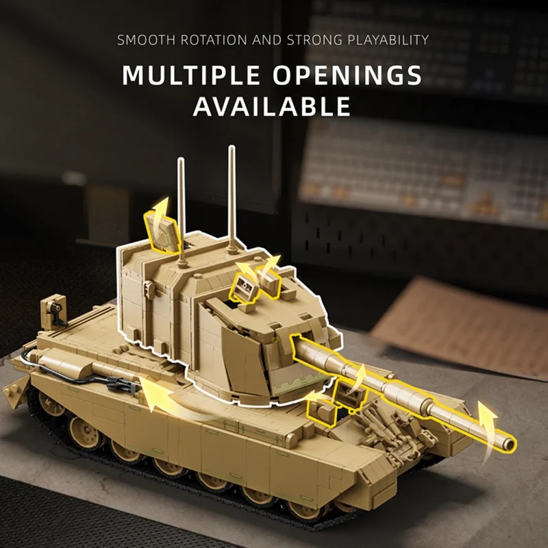 2080피스 영국 FV4005 중전차포 12GO 970 - Lego Compatible Military Tank 리뷰 및 가격